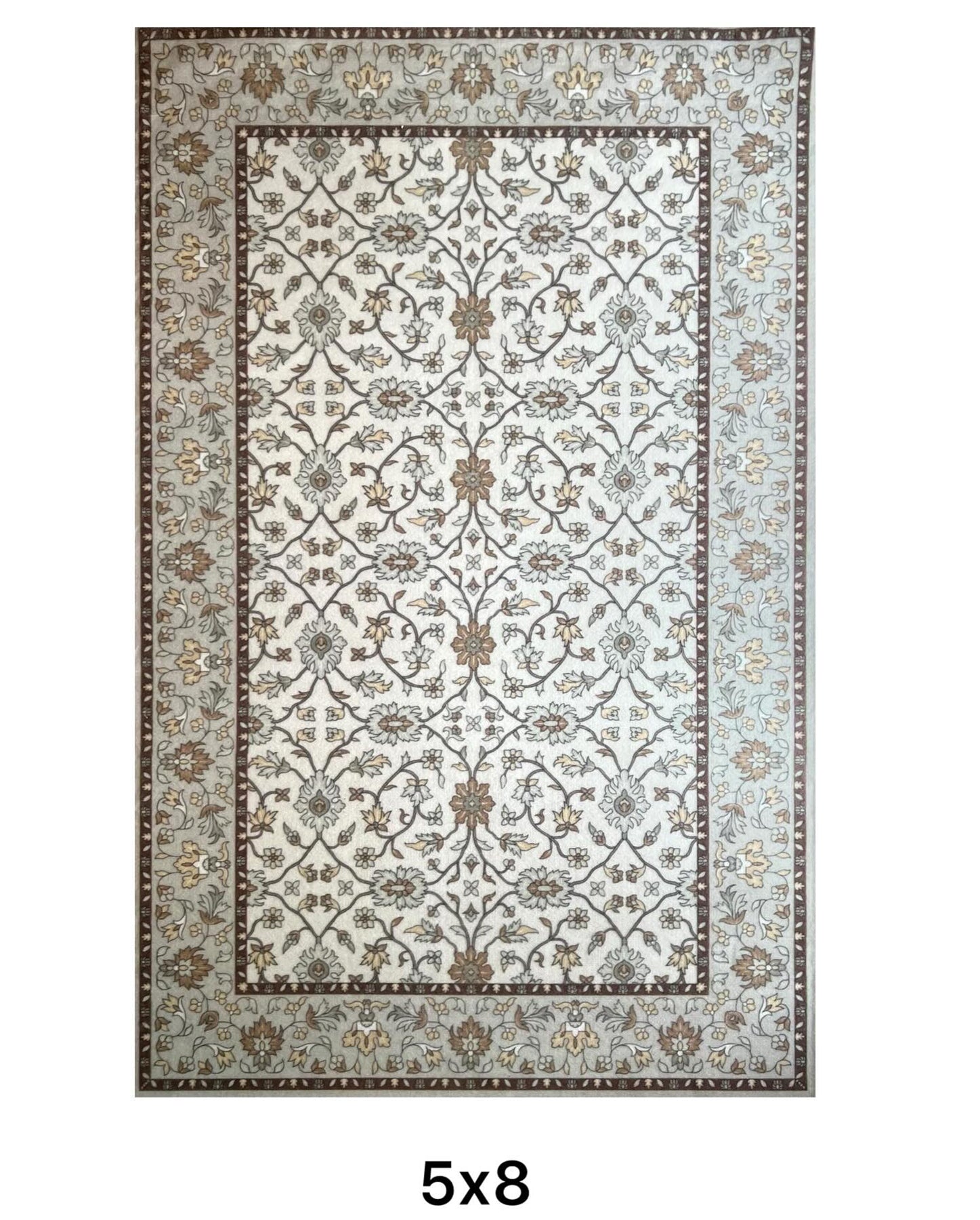 Vintage Kashan Area Rug in Sage Green