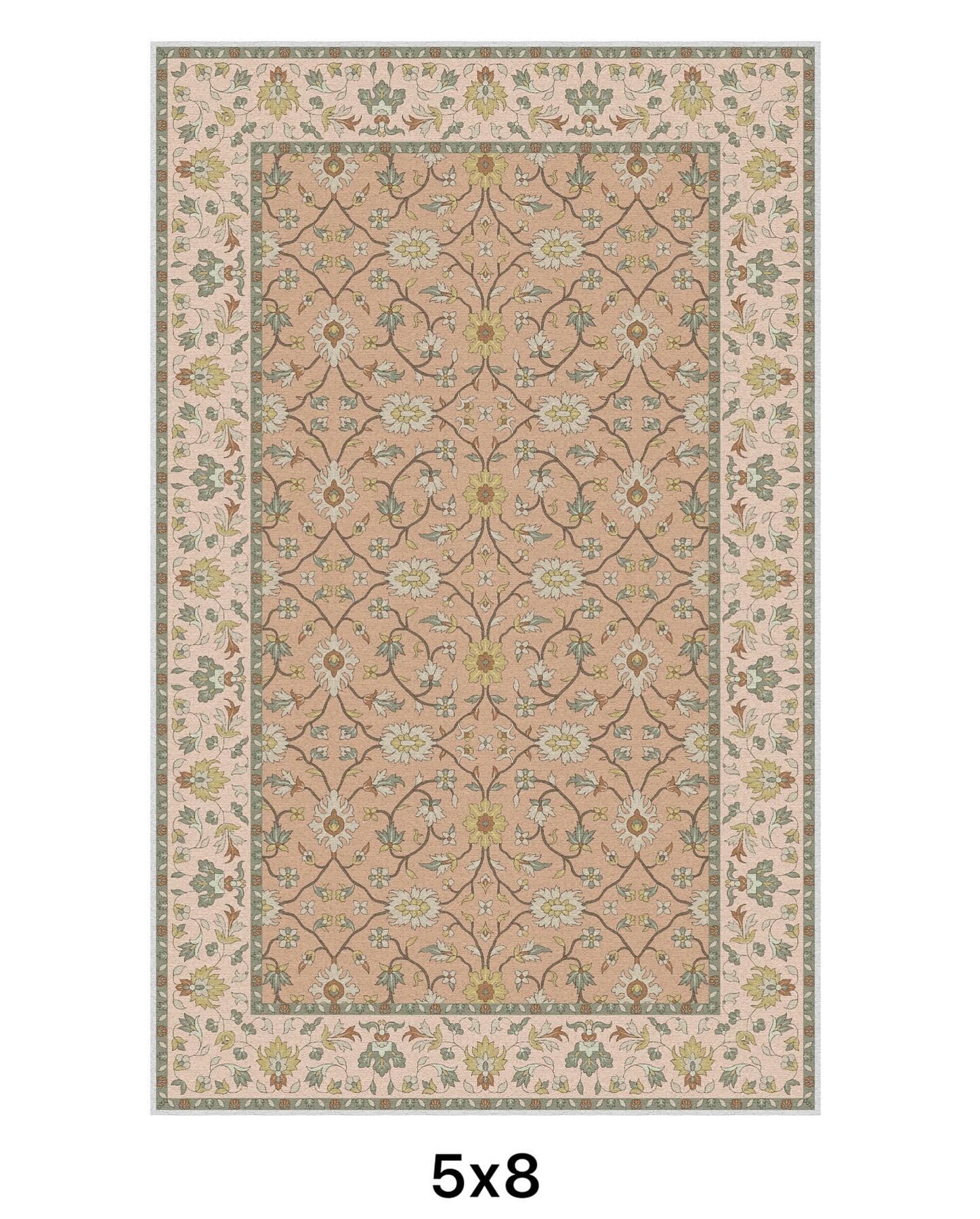 Vintage Kashan Area Rug in Apricot