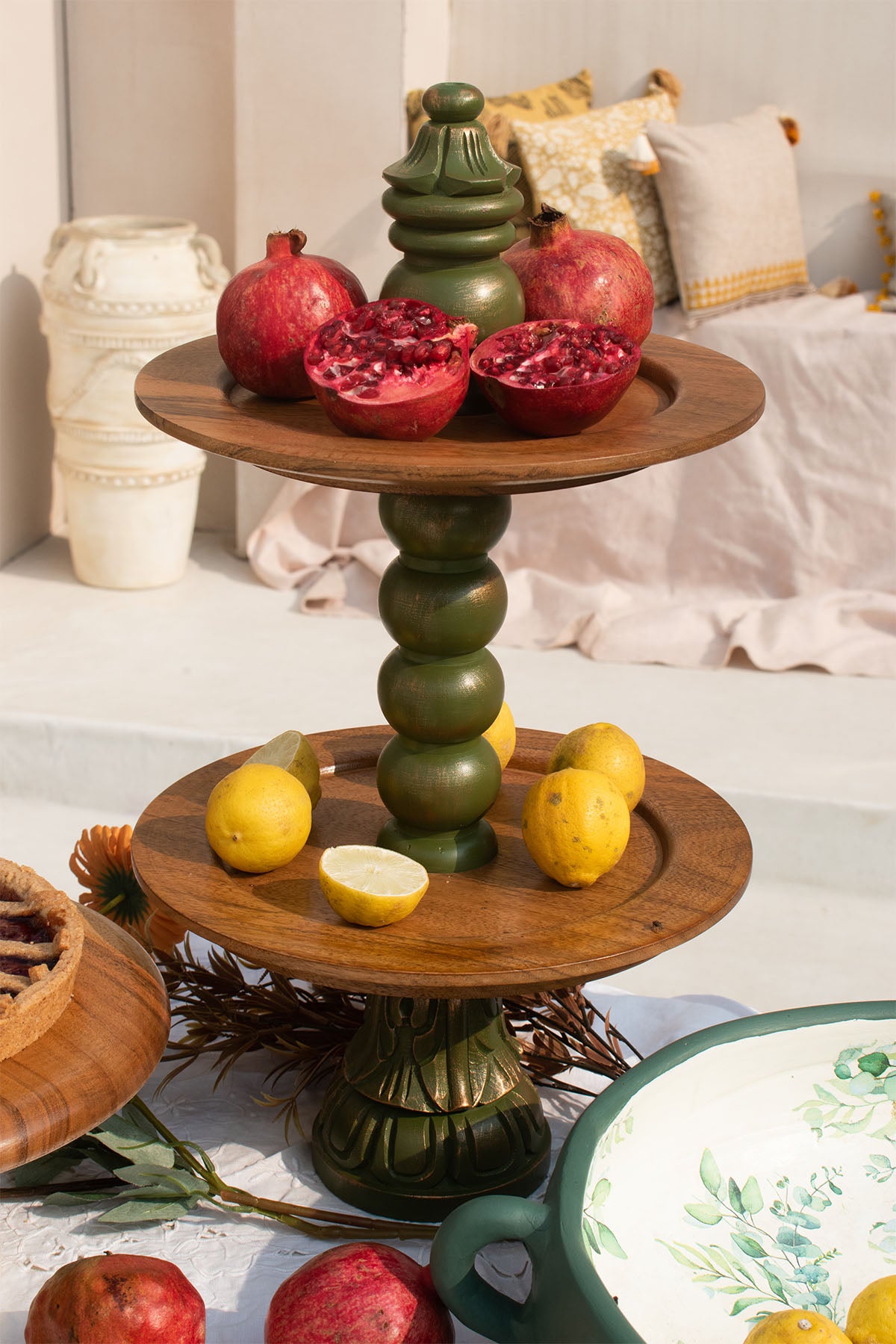 Connor Acacia Two Tiered Cake Stand