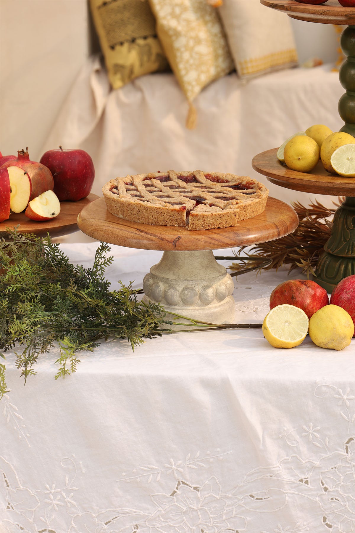 Peach Acacia Cake Stand