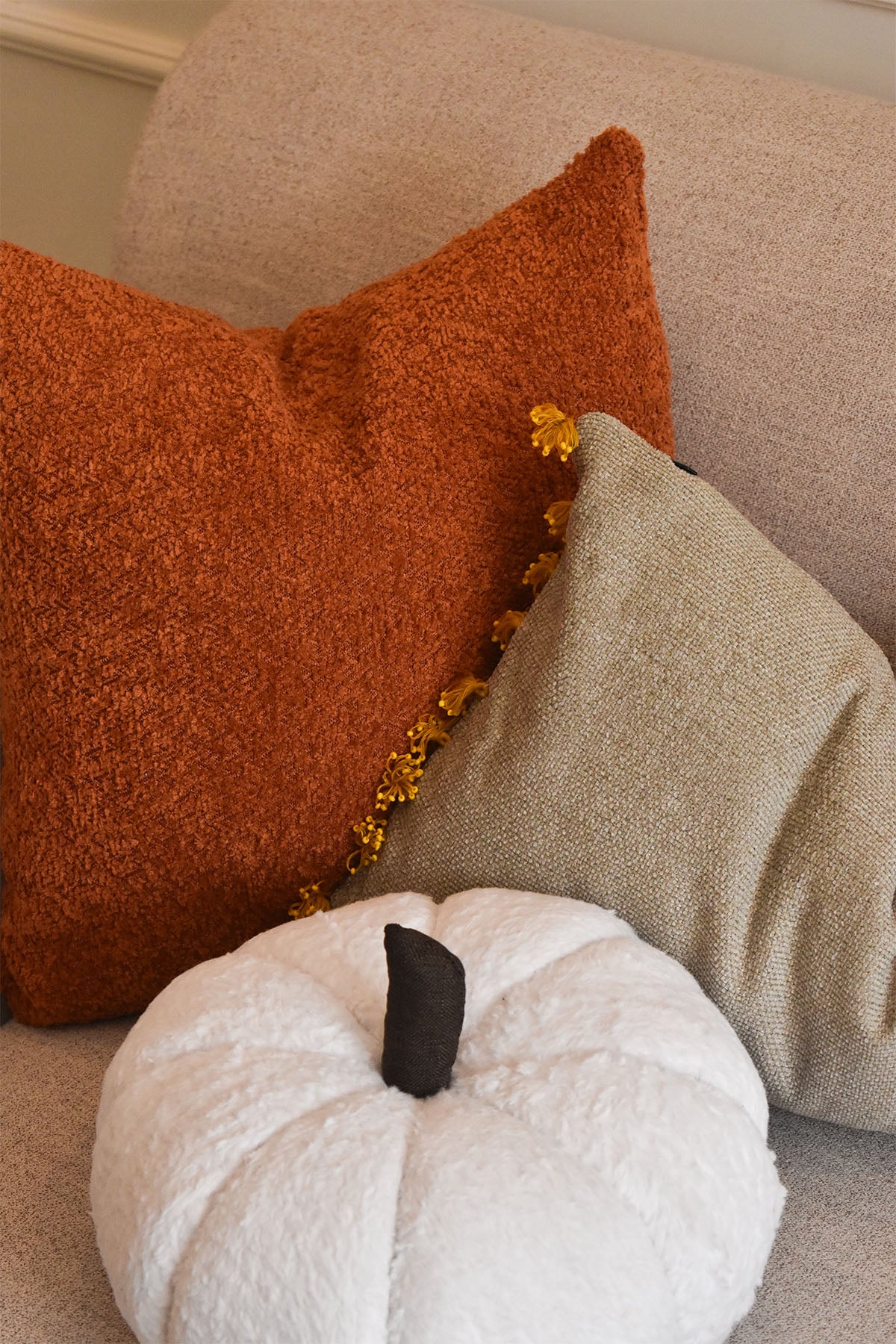 Mustard Tasseled Cushion Cover