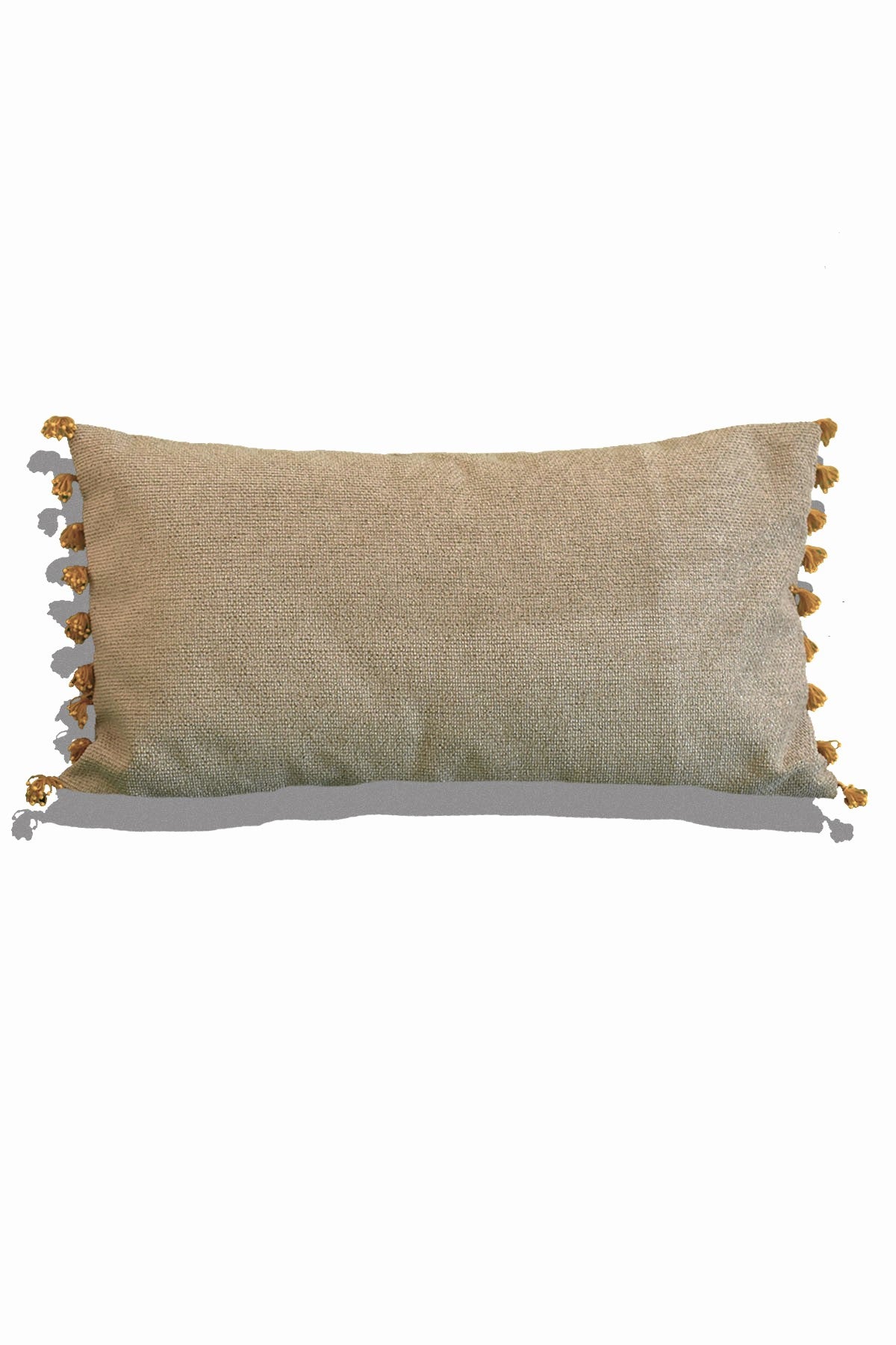 Mustard Tasseled Cushion Cover