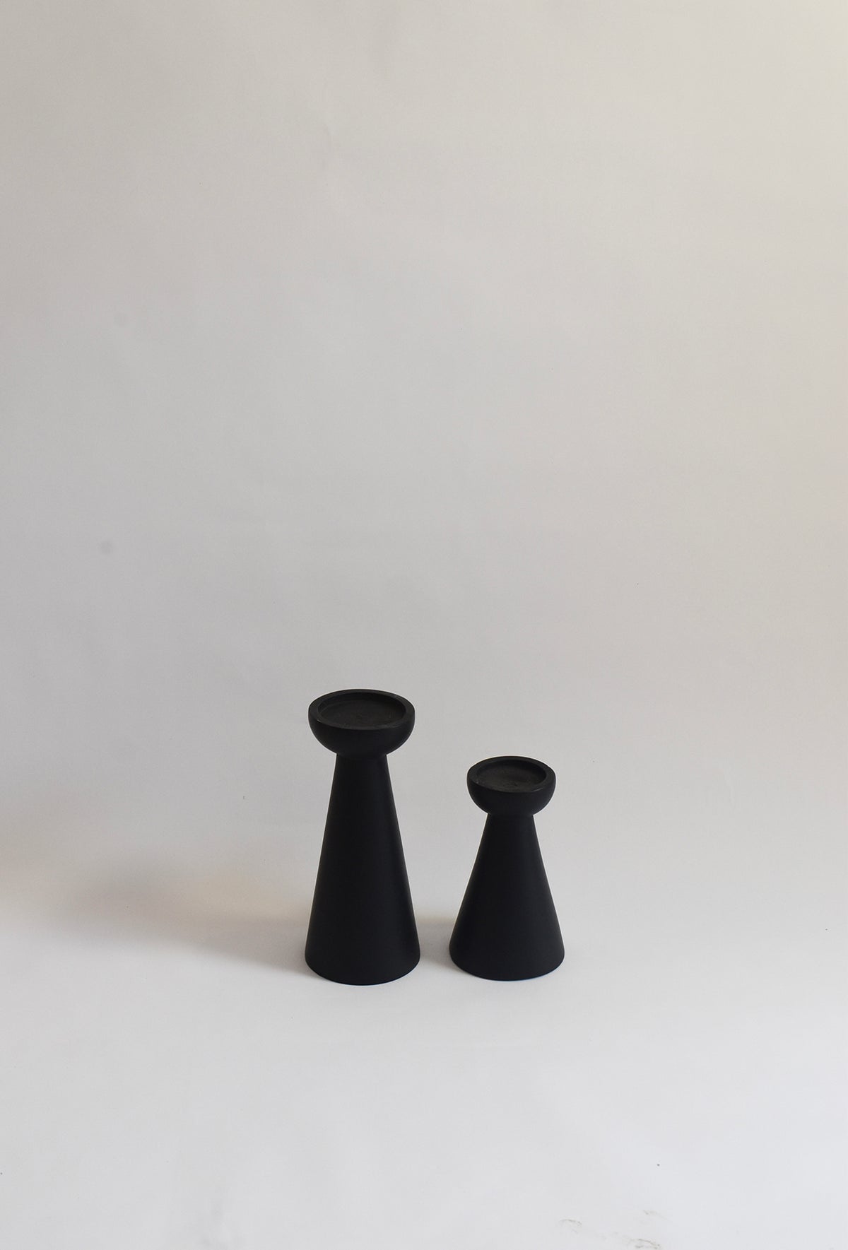 Cone Shaped Candle Holder in Black